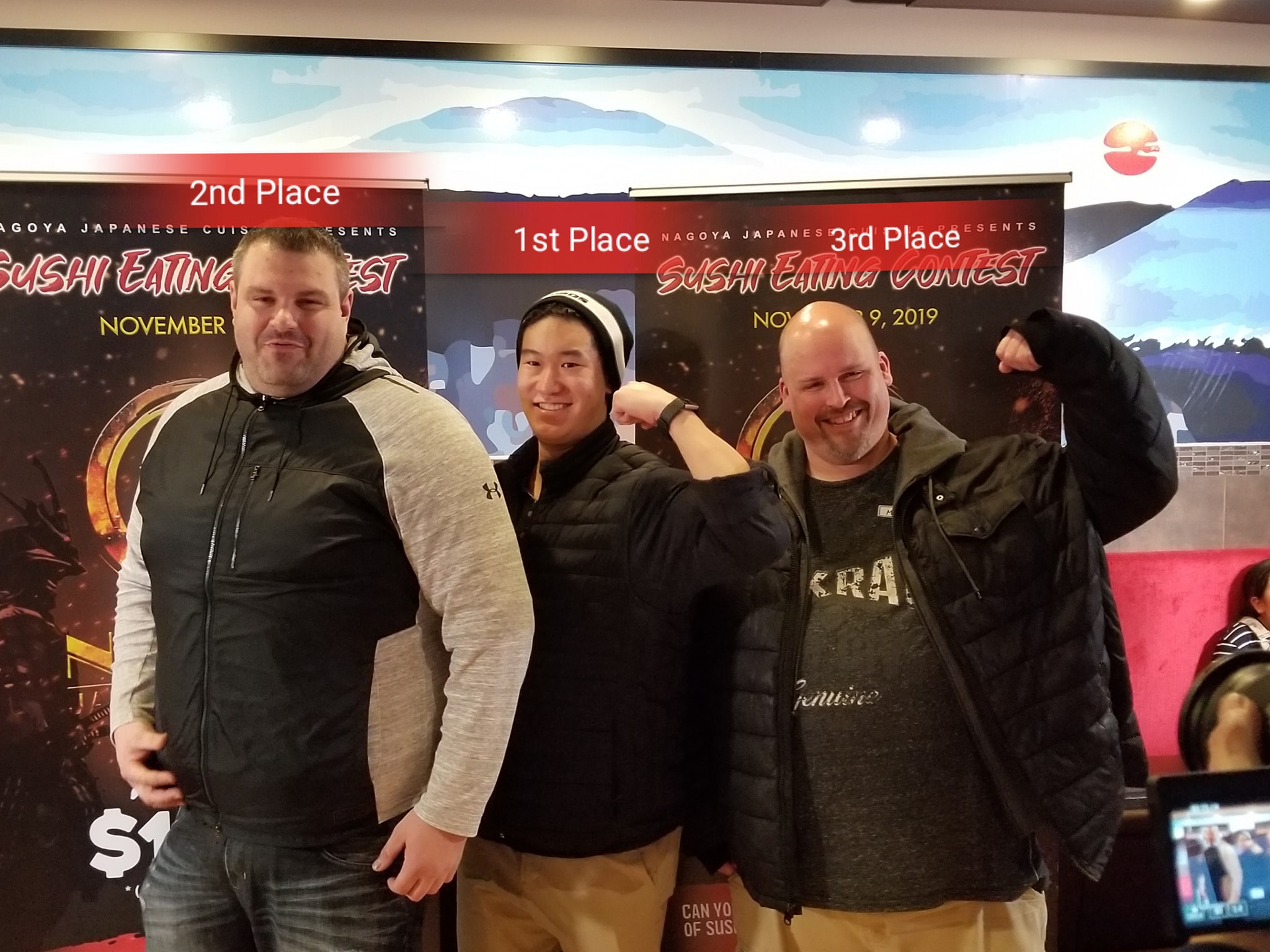 [ad_1]
Nagoya Sushi Eating Contest 2019 Winners ? .? Jonathan Xu (Finish Time: 1m32s) ? Barry Batke (Finish Time: 1m44s)? Marc L’heureux (Finish Time: 1m56s) . Congratulations to all winners and…